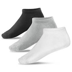 bestsale4you 4/8 / 12/20 Paar Best Basics Sneaker Socken Kurzsocken Füßlinge Sportsocken Schwarz/Weiß/Grau Baumwolle - Herren & Damen Socken 35-38/39-42/43-46/47-50 (39-42, 20 Paar schwarz) von bestsale4you