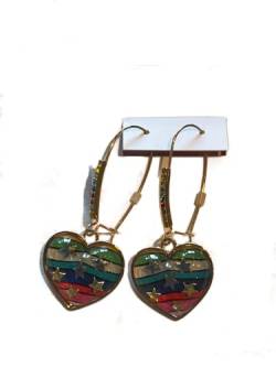 Betsey Johnson Goldton One Love Heart Hook Drop Dangle Earrings Rainbow Multi Color Great Gift Idee von betsey johnson