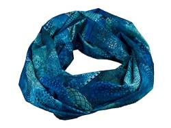bettina bruder - Damen-Loop Schlauchschal Kreise Blautöne blau türkis - 100% Baumwolle von bettina bruder