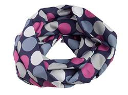 bettina bruder - Damen-Loop Schlauchschal Punkte nachtblau grau pink - 100% Baumwolle von bettina bruder