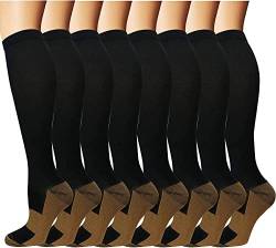 beusilay 8 paires de chaussettes de compression pour homme et femme (15-20 mmHg), chaussettes de compression pour la course, les infirmières, le sport von beusilay