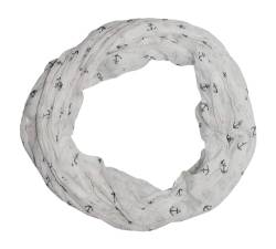 beybey® Anker Marine Damen Seide Loop Schal in tollen Farben - ein Seidenschal zum Verlieben (weiß) von beybey