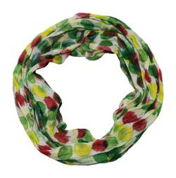 beybey® Damen Seide Loop Schal in herrlichen Farben und ein Batik Punkte Loopschal zum Verlieben Seidenschal (grün) von beybey