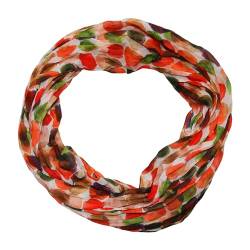 beybey® Damen Seide Loop Schal in herrlichen Farben und ein Batik Punkte Loopschal zum Verlieben Seidenschal (orange) von beybey