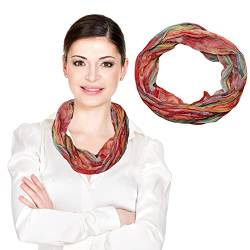 beybey® Modischer Schlauchschal Damen - Praktischer Loop Schal für vielseitige Styles - Loop Schal Damen (RB rot) von beybey