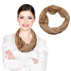 beybey® Modischer Schlauchschal Damen - Praktischer Loop Schal für vielseitige Styles - Loop Schal Damen (beige) von beybey