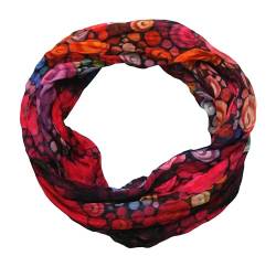 beybey® Trance Edition Damen Seide Loop Schal in herrlichen Farben - ein Seidenschal zum Verlieben (bunt fuchsia) von beybey