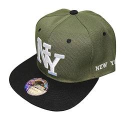 beybey NY Baseball Snapback Cap New York originelle Caps für Coole Typen (Olive schwarz) von beybey