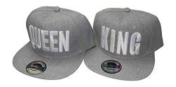 beybey Snapback Cap King Queen Mr Mrs Brother Sister Partner Caps Camouflage (K&Q grau weiß) von beybey