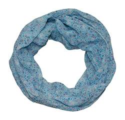 leichtes Seidentuch für die elegante Dame mit wunderschönen Blumen Damen Seide Loop Schal (blau) von beybey
