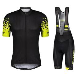 beyleaycau Herren Kurzarm Fahrradtrikot Sets Sommer Schnelltrocken Atmungsaktive Fahrradshirt und Trägershorts Maßgeschneiderte Pro-Team Fahrradausrüstung von beyleaycau