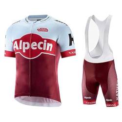 beyleaycau Sommer Radsport-Set für Herren Kurzarmtrikot und Trägerhose Trainingsanzug schnelltrocknend atmungsaktiv mit Polsterung von beyleaycau