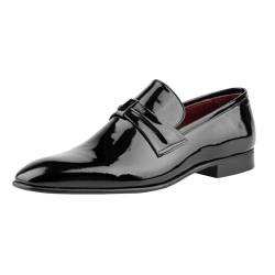 beyoğlu Schuhe Vollnarbenleder mit Ledersohle Herren Schuhe, Anzugschuhe Herren, Business Schuhe Herren, Stylish and Classic, Geschenk für Männer | Schwarz - 39 - Mokassin 1 von beyoğlu