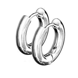 beyoutifulthings 1 Paar Damen Ohringe CREOLE Breite 5mm Ohr-ringe Ohr-stecker Chirurgenstahl Silber 12mm von beyoutifulthings