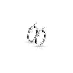 beyoutifulthings 1 Paar Damen Ohringe CREOLEN Ohr-ringe Ohr-stecker Chirurgenstahl Silber 10mm von beyoutifulthings