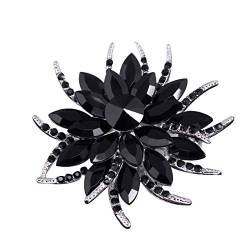 Broschen Klein Silber Strass Kristall Blumenstrauß Schal Pin & Brosche Brosche Libelle Klein (Black, One Size) von biJerou
