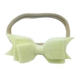 Haargummis Damen Kleinkind Baby Mädchen einfarbig Stirnband Bowknot elastisches Haarband für Kleinkinder Stirnband Mädchen 7 Jahre (Beige, One Size) von biJerou