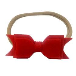 Haargummis Damen Kleinkind Baby Mädchen einfarbig Stirnband Bowknot elastisches Haarband für Kleinkinder Stirnband Mädchen 7 Jahre (Red, One Size) von biJerou