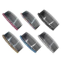 Ohrenband Kinder Winter 6 Stück French Side Hair Comb Clip Set Kunststoff Comb Haarspange Kämme Zubehör French Hair Side Combs für Mädchen Frauen Haarband Mit Schleife Damen (Black, One Size) von biJerou