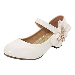 Prinzessin Schuhe Mädchen Stöckelschuhe mit Schnalle Ballettschuhe Lackschuhe mit Absatz Runde Zehenschnalle Kleid Schuhe Mary Jane Schuhe Hochzeitsschuhe Festschuhe Mädchen Pumps von biJerou