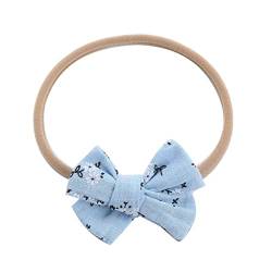 Schlauchschal Damen Winter Kleinkind Baby Mädchen Blumendruck Stirnband Bowknot elastisches Haarband für Kleinkinder Haarreif Kleinkind (Light Blue, One Size) von biJerou