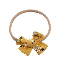 Schlauchschal Damen Winter Kleinkind Baby Mädchen Blumendruck Stirnband Bowknot elastisches Haarband für Kleinkinder Haarreif Kleinkind (Yellow, One Size) von biJerou