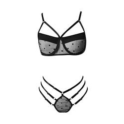 Sexy Dessous Damen für Sex,Reizwäsche für Sex Damen,Erotische BH und Höschens Set Bindeseil Lingerie Set Verführerisches Unterwäsche Paare Damen Negligee von biJerou