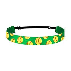 Zopfbänder Damen Mädchen-Baseball-Softball-Sport-Haarband, elastisch, rutschfest, Haarband, Lauf-Stirnband, Haar-Accessoires Haarreif Hellblau (Green, One Size) von biJerou