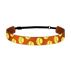 Zopfbänder Damen Mädchen-Baseball-Softball-Sport-Haarband, elastisch, rutschfest, Haarband, Lauf-Stirnband, Haar-Accessoires Haarreif Hellblau (Orange, One Size) von biJerou