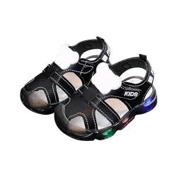 biJerou Kinderschuhe Leuchtende Schuhe LED Leuchtende Sportschuhe Freizeitschuhe Atmungsaktive Baby-Kinderschuhe Jungs Sandalen Blau (Black, 20) von biJerou