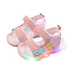 biJerou Kinderschuhe mit Leuchtschuhen LED-Leucht-Sportschuhe Freizeitschuhe Atmungsaktive Baby-Kinderschuhe 30 Mädchen (Pink, 22) von biJerou