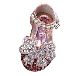 biJerou Prinzessin Schuhe Mädchen Stiefel Partei Ballerina Cinderella Kristall Schuhe Casual Kleid Schuhe mit Perlen-Strass-Verzierung Glitzer Sandalen Eiskönigin Mädchen Boots von biJerou