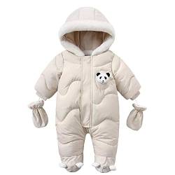 biJerou Schneeanzug Baby,Overall Baby Winter,Verdicken Warme Winterjacke für Mädchen Jungen Niedliche Daunenjacke Steppjacke mit Kapuze Kleinkind Schneeoverall Overall Baby Strampler von biJerou