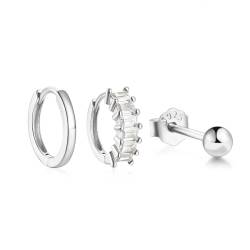 Ohrringe Ohrstecker Damen Schmuck Earrings 3Pcs Ohrringe Für Frauen Hochzeitskreis Knorpelreifen 7 von bicup