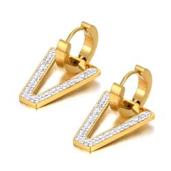 Ohrringe Ohrstecker Damen Schmuck Earrings Hochzeit Ohrringe Für Frauen Geometrie Creolen E21094G von bicup