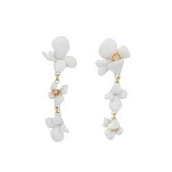 Ohrringe Ohrstecker Damen Schmuck Earrings Nadel Vintage Weiße Farbe Blume Ohrringe Für Frauen Hochzeit Süß von bicup