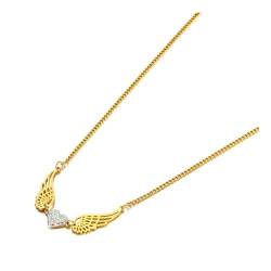 bicup Halskette Ketten Schmuck Herren Frauen Anhänger Necklace Anhänger Halsketten Herz Flügel Charm Halskette Für Frauen von bicup