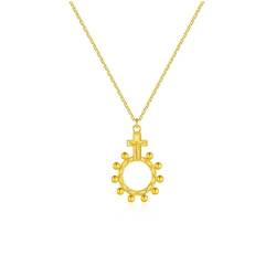 bicup Halskette Ketten Schmuck Herren Frauen Anhänger Necklace Perlen Halskette Lange Frauen Party Rock Punk Gold von bicup