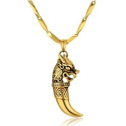 bicup Halskette Ketten Schmuck Herren Frauen Anhänger Necklace Punk Rock Anhänger Kette Männliches Amulett Halskette Für Männer Tier von bicup