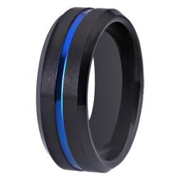 bicup Ring Ringe Damen Bijouterie Herren 8Mm Herren Ring Ehering Husband Anniversary 6 Schwarz von bicup