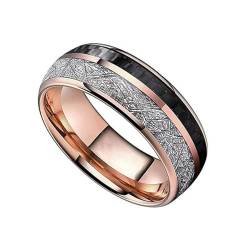 bicup Ring Ringe Damen Bijouterie Herren 8Mm Ring Männer Frauen Kreisförmiger Rand Männer Ring Ehering 10 Rosegoldfarbe von bicup