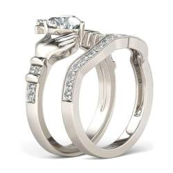 bicup Ring Ringe Damen Bijouterie Herren Frauen Natürliche Weiße Hände Herzförmiger Ring Hochzeit Verlobungsringe Für Frauen 11 Silber von bicup