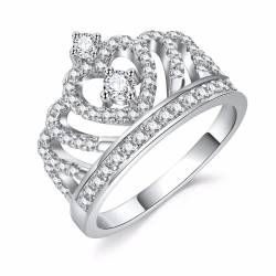 bicup Ring Ringe Damen Bijouterie Herren Frauen Ringe Herz Krone Ringe Hochzeit Verlobungsring Braut 6 A von bicup