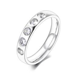 bicup Ring Ringe Damen Bijouterie Herren Geometrische Ringe Für Frauen Funkelndes Ehering-Accessoire 6 R23014P von bicup