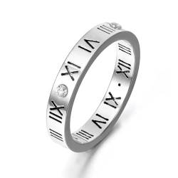 bicup Ring Ringe Damen Bijouterie Herren Klassischer Römischer Ziffern-Verlobungsring Für Frauen Eheringe 6 R17158P von bicup