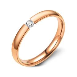 bicup Ring Ringe Damen Bijouterie Herren Minimalistischer 4-Farbiger Ring Weiblicher Männlicher Ehering Weiblicher Gestapelter Ring 12 Rosegold von bicup