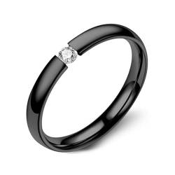 bicup Ring Ringe Damen Bijouterie Herren Minimalistischer 4-Farbiger Ring Weiblicher Männlicher Ehering Weiblicher Gestapelter Ring 13 Schwarz von bicup