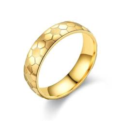 bicup Ring Ringe Damen Bijouterie Herren Ringe Fußball Muster Unisex Classic Ringe Einfache Party Accessoires 10 Gold von bicup