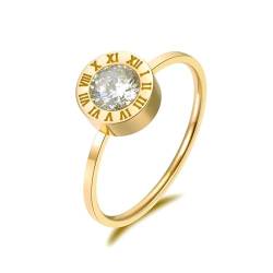 bicup Ring Ringe Damen Bijouterie Herren Runde Römische Ziffern Grundmodelle Farbe Ringe Für Frauen 7 Gold von bicup