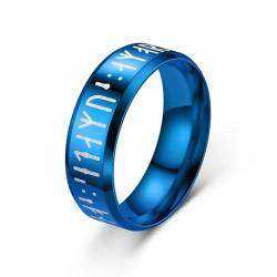 bicup Ring Ringe Damen Bijouterie Herren Rune Männer Ring Für Männer Geschnitzt Hochzeit Verlobungsring Unisex 9 Blau von bicup